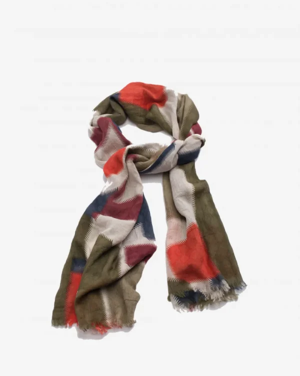 Mujer BIBA Foulard<Foulard De Algodon Natural Tricolor Para Mujer |